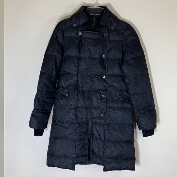 BCBGMAXAZRIA DOWN Beckett Black Puffer Quilted Long Length Jacket. XS. - Picture 3 of 13